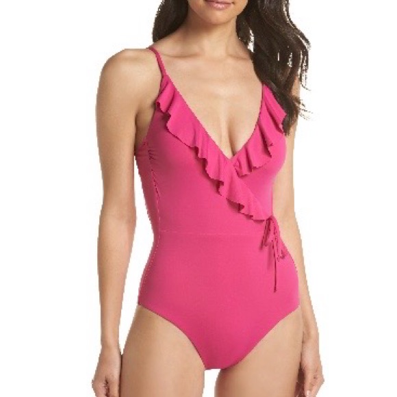 Becca Color Code Wrap One-Piece Swimsuit- Size L